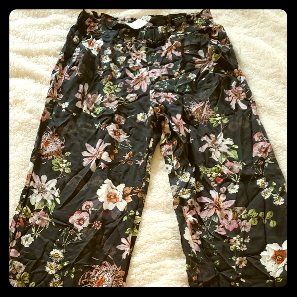 Wide Leg Floral Pants